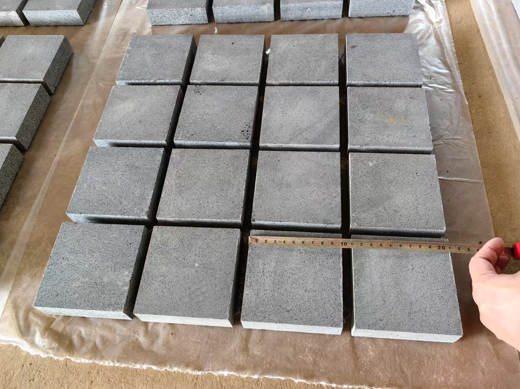 Bluestone Cobbles with mesh (1)