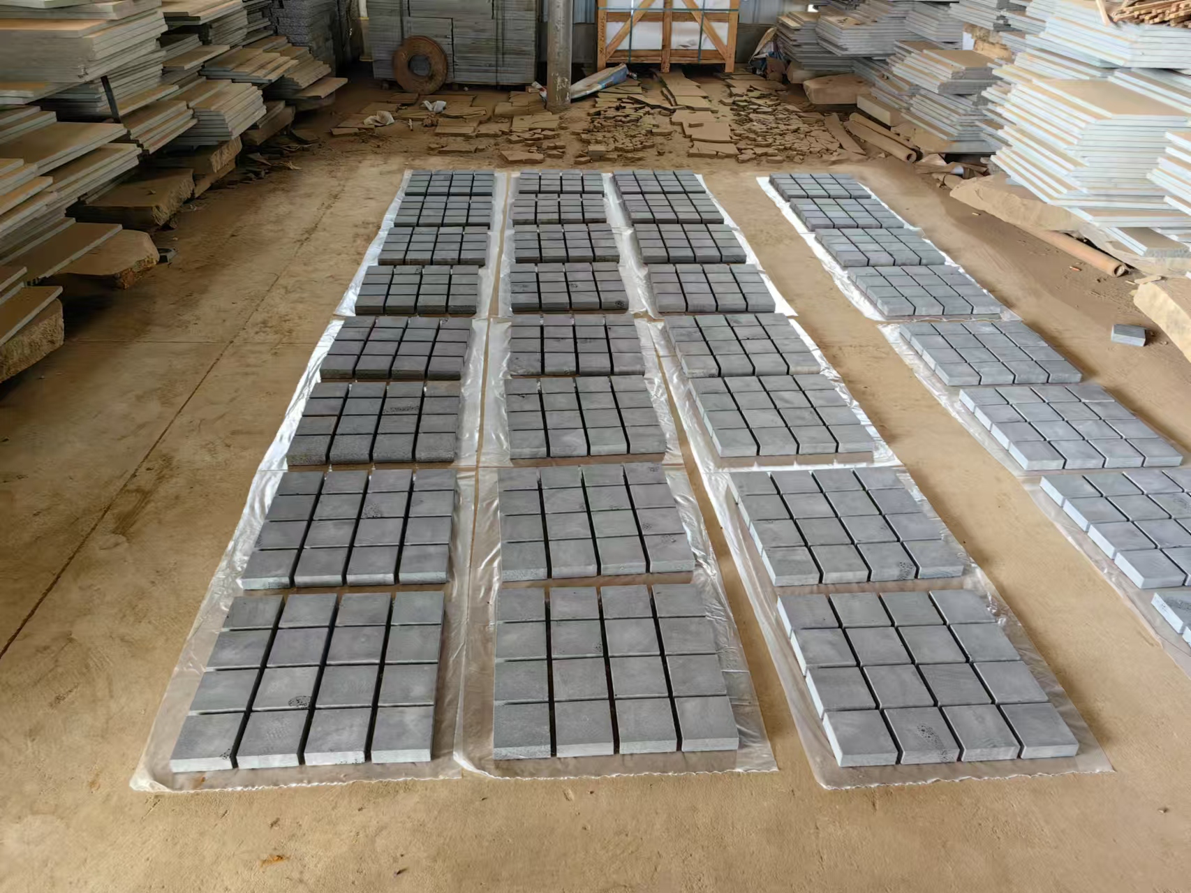 Bluestone Cobbles with mesh (2)