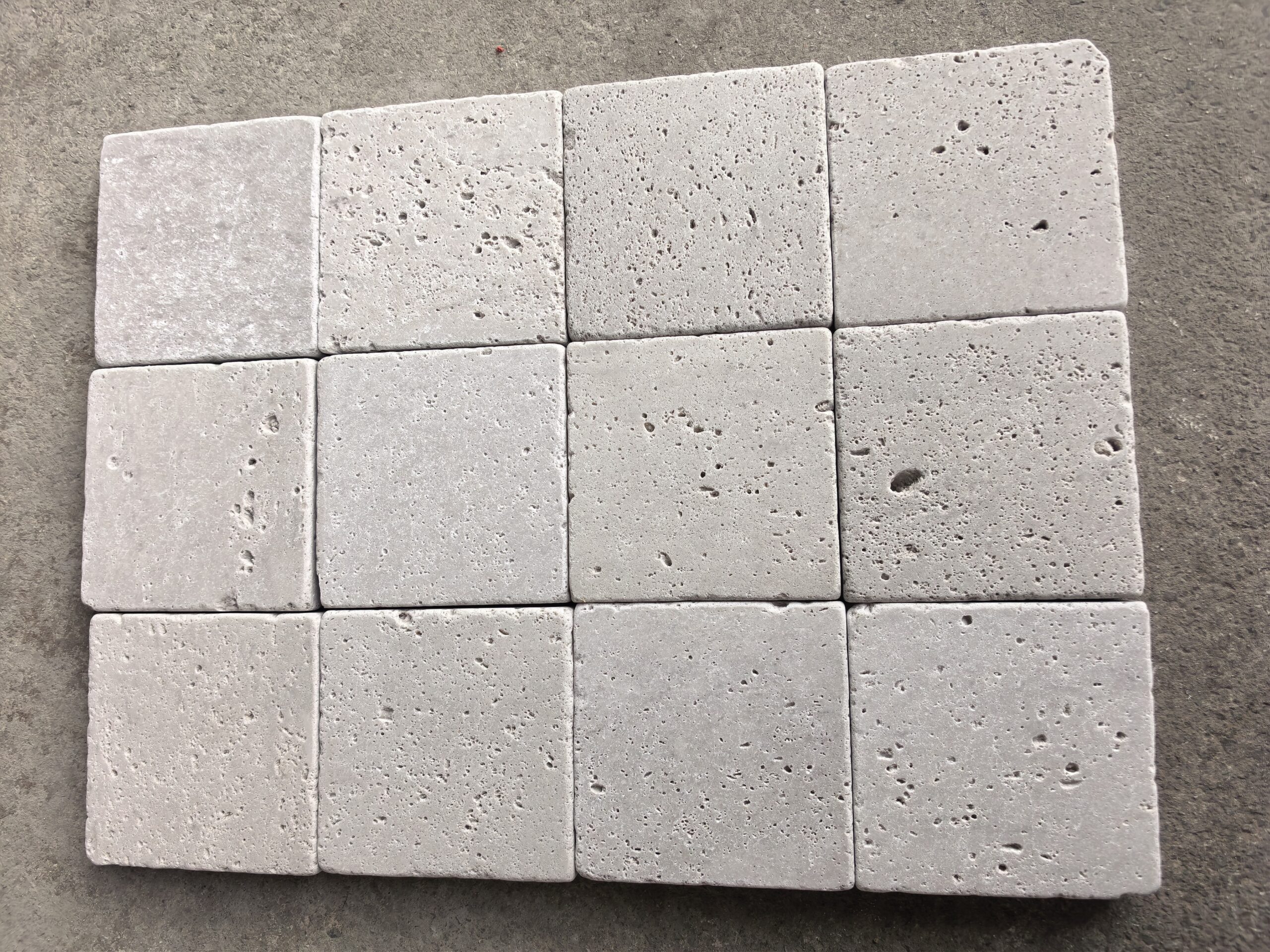 Tumbled White Travertine Cobbles
