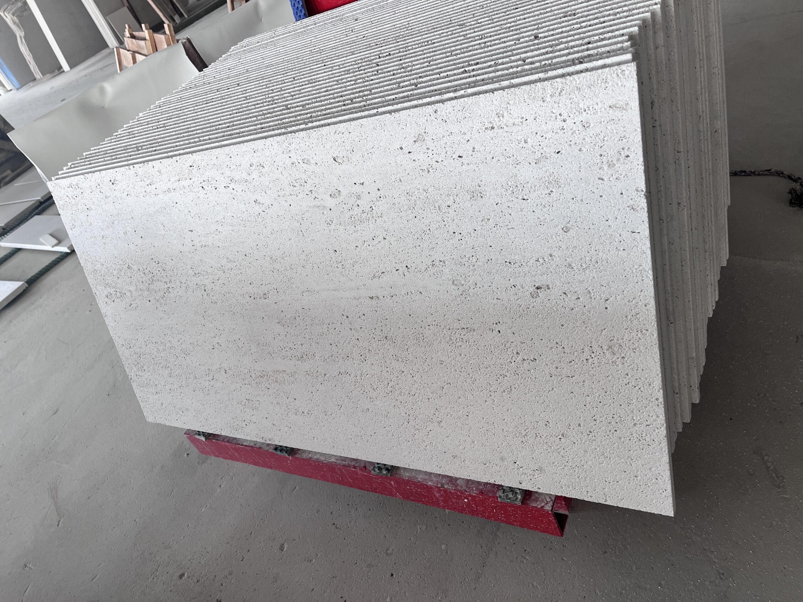 white travertine soft sandblasted paver outdoor flooring