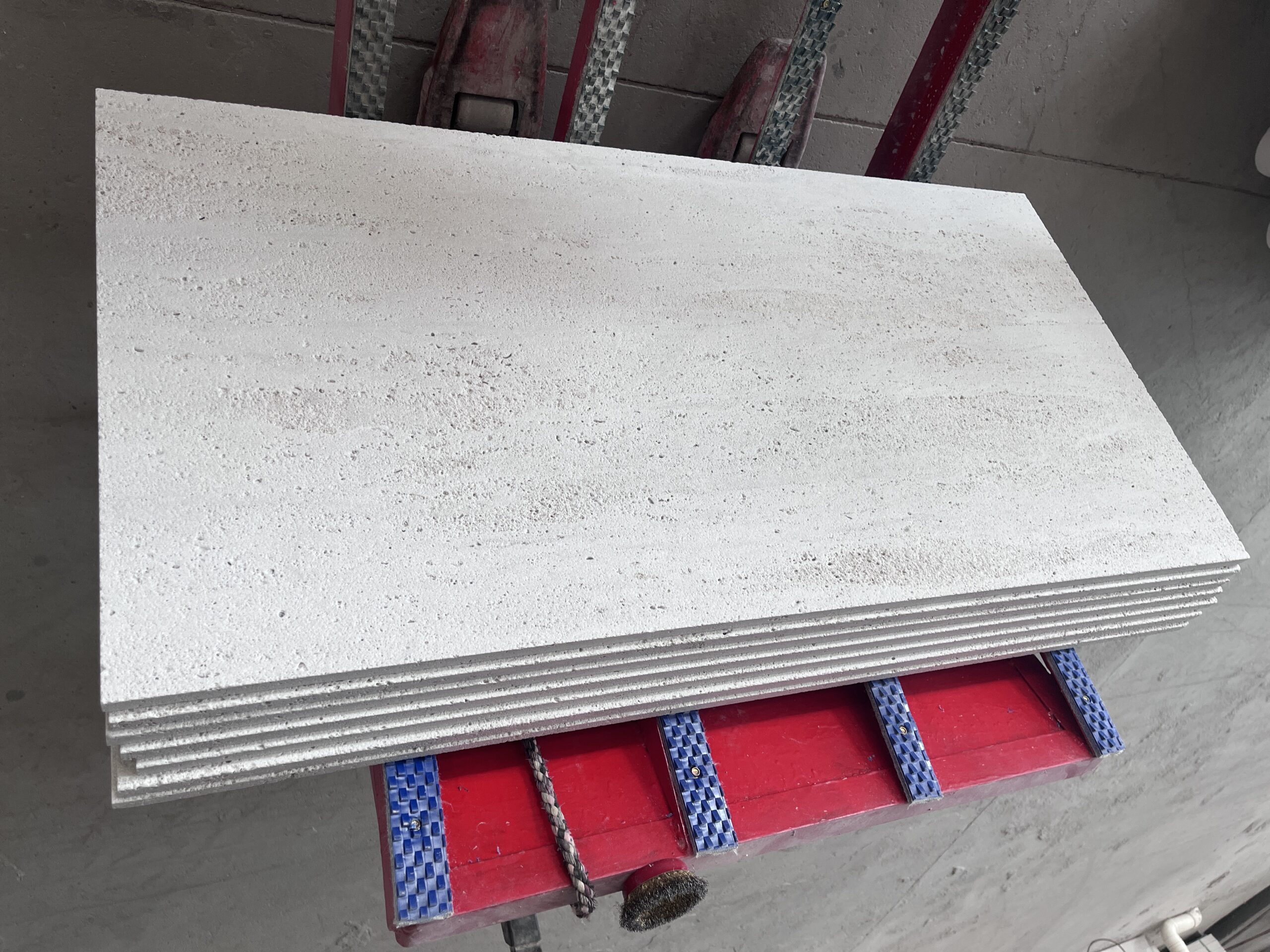 white travertine soft sandblasted paver outdoor flooring