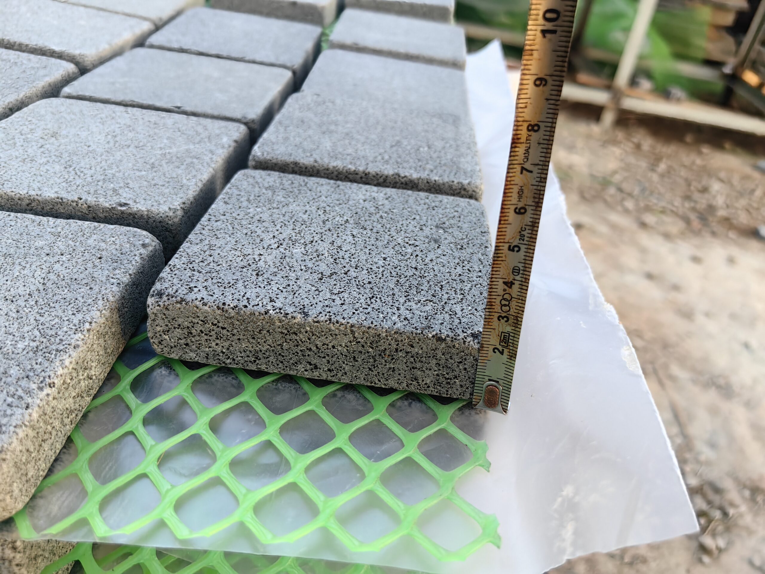 mesh backed cobblestone pavers hainan bluestone