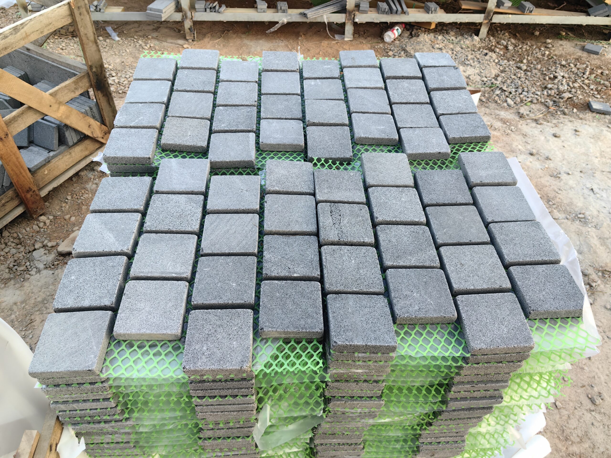 mesh backed cobblestone pavers hainan bluestone
