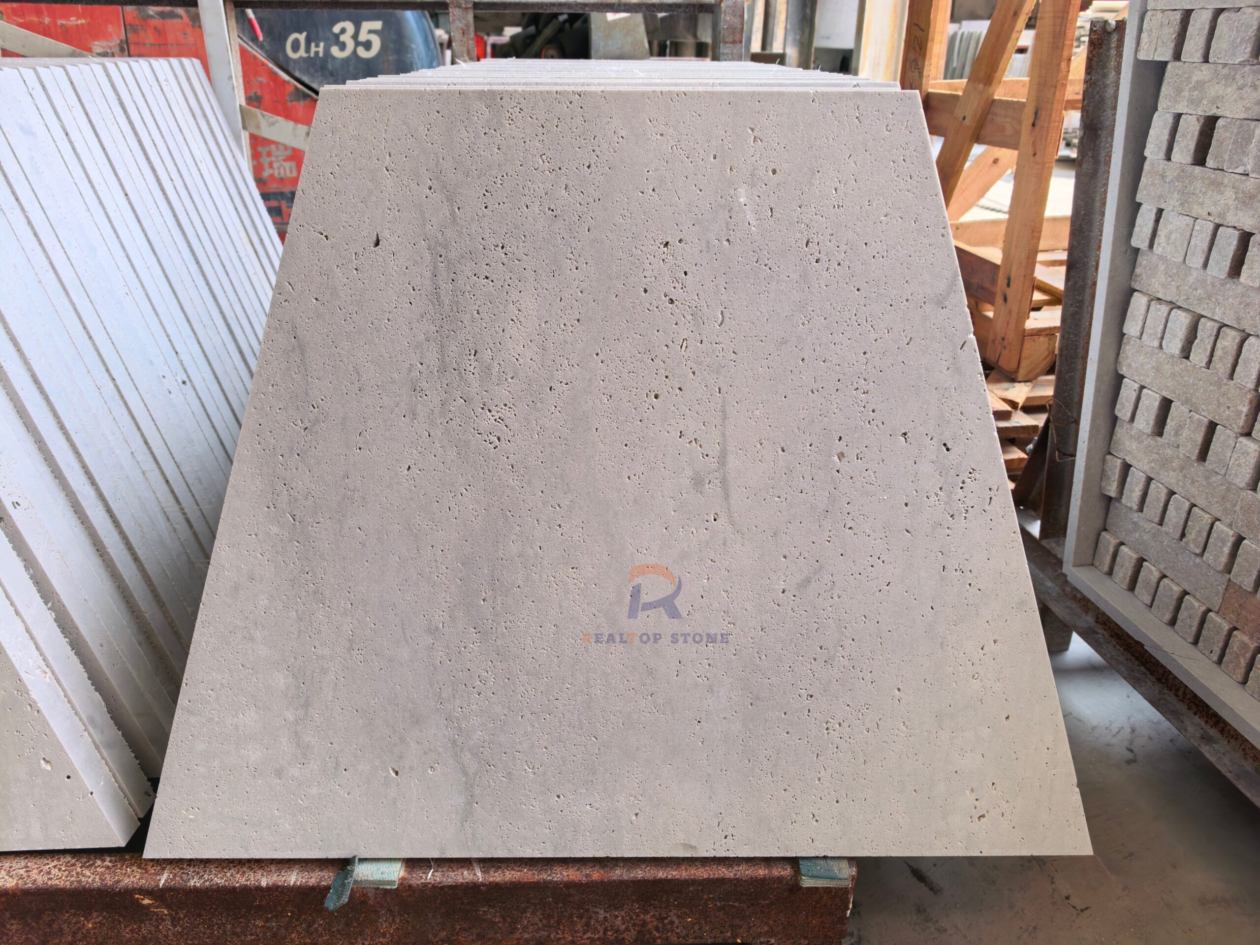 Oriental Travertine Trapezoid Shape,Top Sandblasted (3)